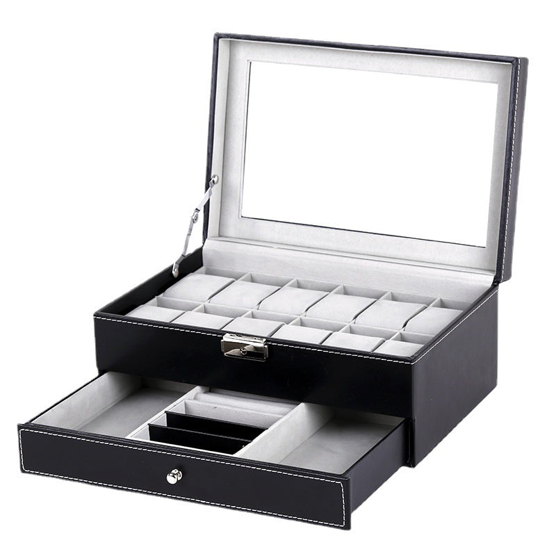 12-Slot Lockable Watch Box for Secure Storage – Perfect for Watch Collectors