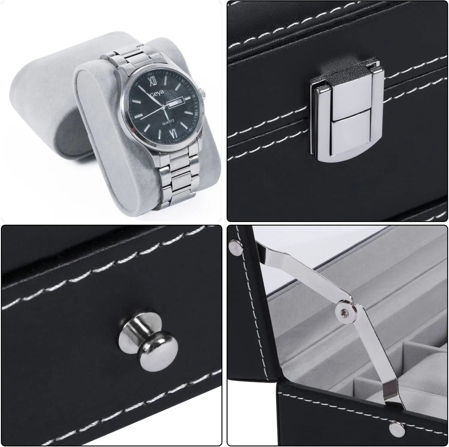 12-Slot Lockable Watch Box for Secure Storage – Perfect for Watch Collectors